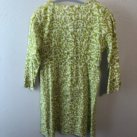 Gretchen Scott green white cover up xs 100% cotton - Picture 6 of 6